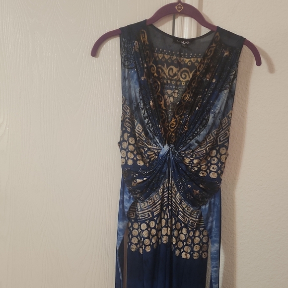 Bebe Blue and Tan Maxi Dress - Picture 6 of 8